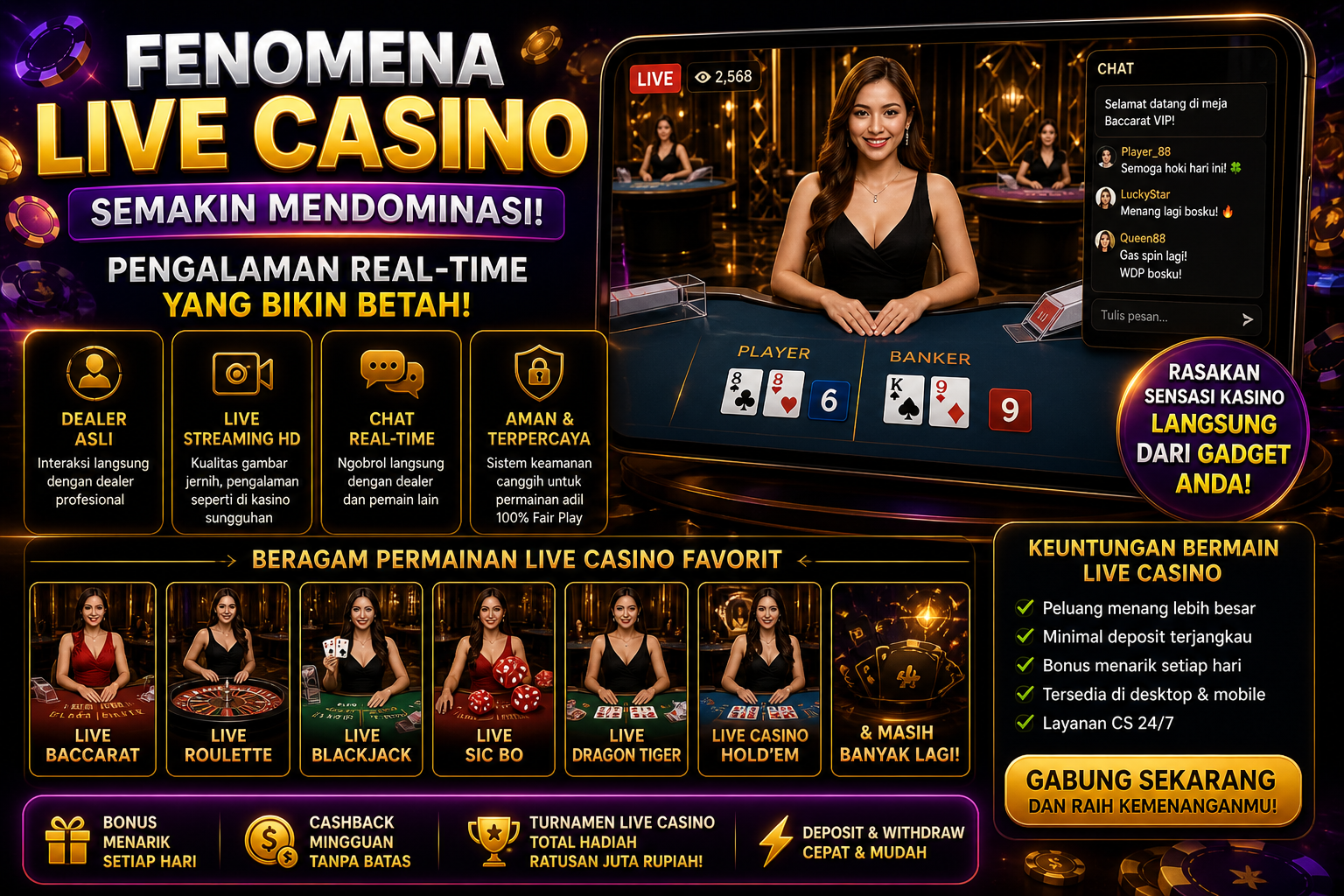 Fenomena Live Casino Semakin Mendominasi: Pengalaman Real-Time yang Bikin Betah