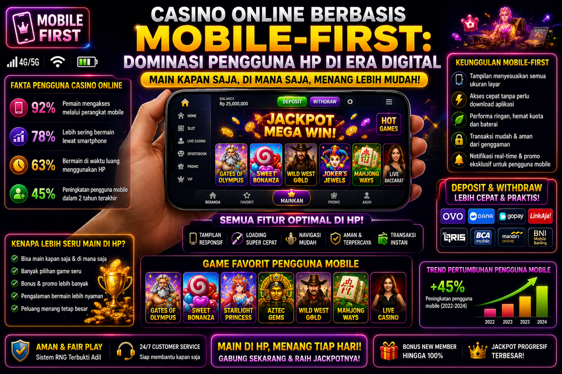 Casino Online Berbasis Mobile-First: Dominasi Pengguna HP di Era Digital